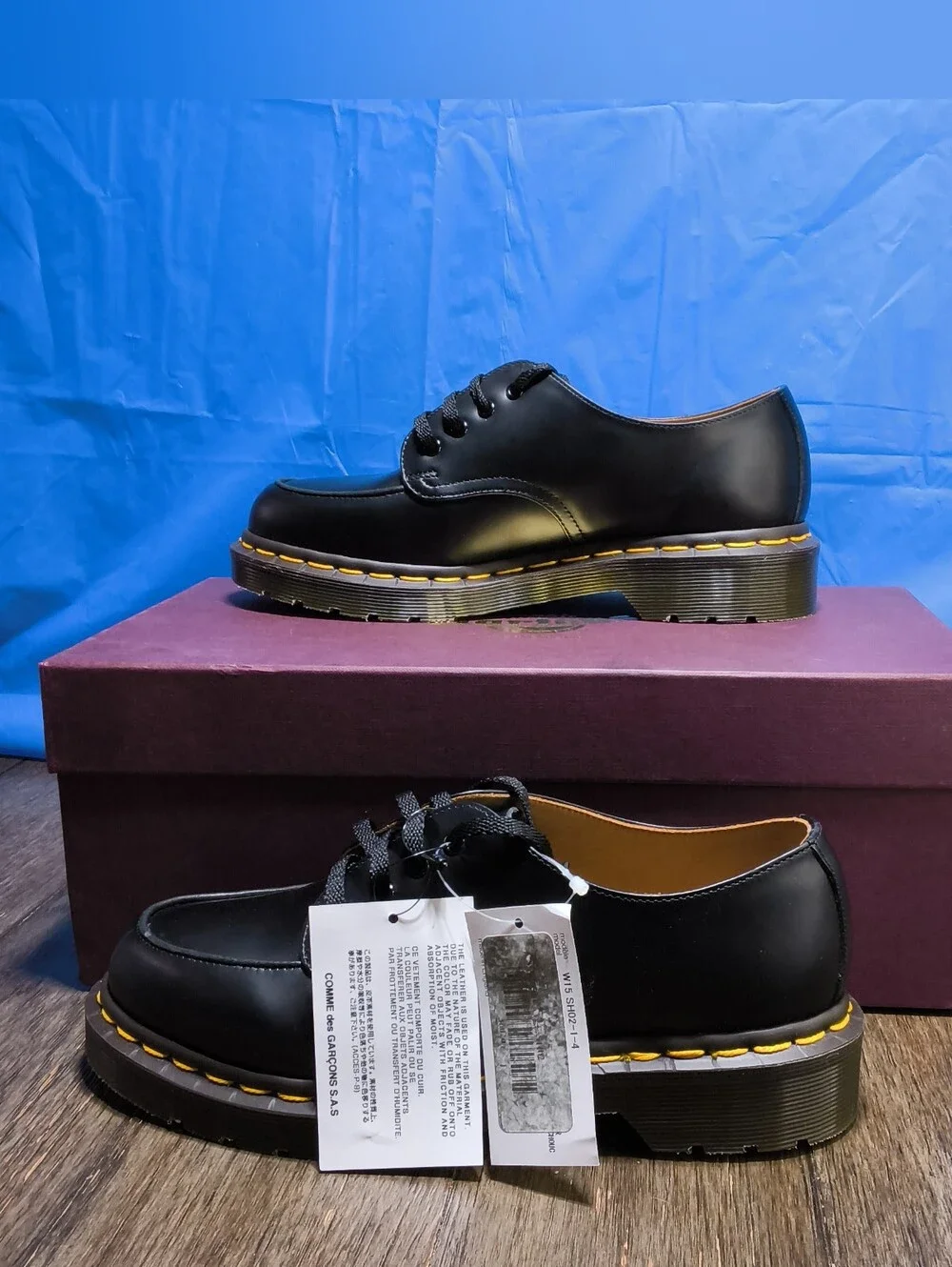 ​Comme des Garçons CDG x Dr Martens Keita Black Leather Shoes Size Mens 5 Wom. 6